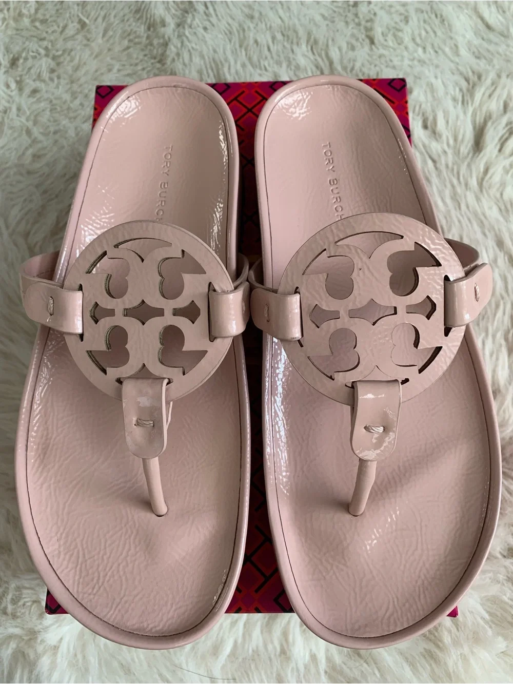 Tory Burch Blush Pink Miller Cloud Lug Sandals